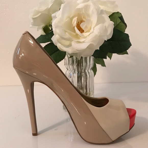 BCBGeneration Shoes - Final Markdown- BCBG Nude Peep Toe Pumps